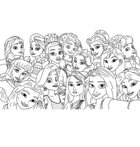Disney princesses coloring page