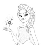 Coloriage Elsa la Reine des neiges