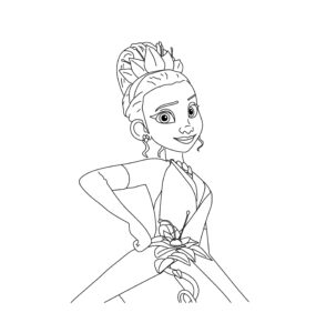 Princess Tiana from The Princess and the Frog coloring page