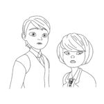 Coloriage Miraculous Kagami et Félix