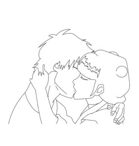Avatar Zuko and Mai Kissing coloring page