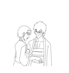 Avatar Zuko and Mai together coloring page