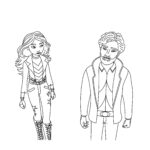 Coloriage Sophia Mendoza et son père Miles Mendoza de L’école des licornes
