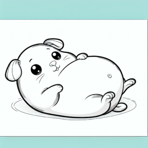 Coloring page of a cavy, gentle companion lying on its back