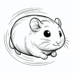 Coloring page of a cavy, snuggly buddy running in circles