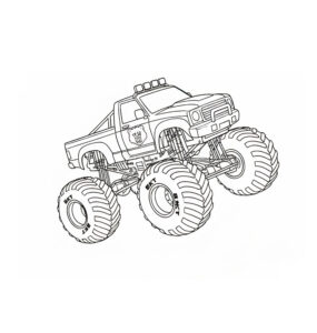 Coloring page of the monster truck, The Bear