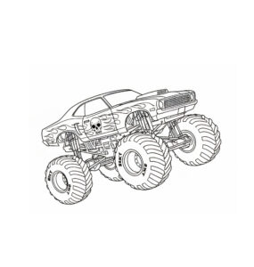 Coloring page monster truck The skull