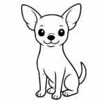 Page de coloriage d&rsquo;un chien Chihuahua, fidèle compagnon posant pour une photo