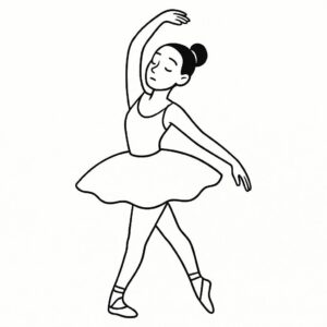 Coloring page of a traditional performer, jazz performer stretching