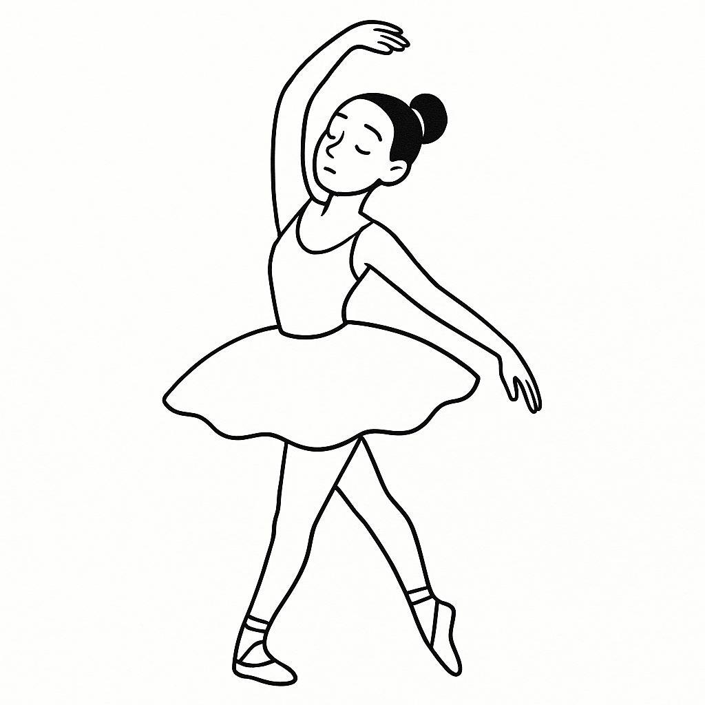 Coloring page of a traditional performer, jazz performer stretching