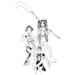 Coloriage kpop demon hunter – Rumi, Mira, Zoey du groupe Huntrix par Inès