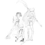 Coloriage kpop demon hunter – Huntrix (Rumi, Mira, Zoey) par Nina