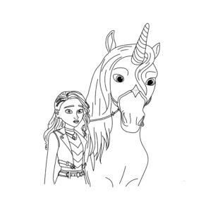Coloring page of Sophia Mendoza from Unicorn Academy Révélations