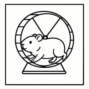 Coloring page of a cavy, gentle companion running in circles