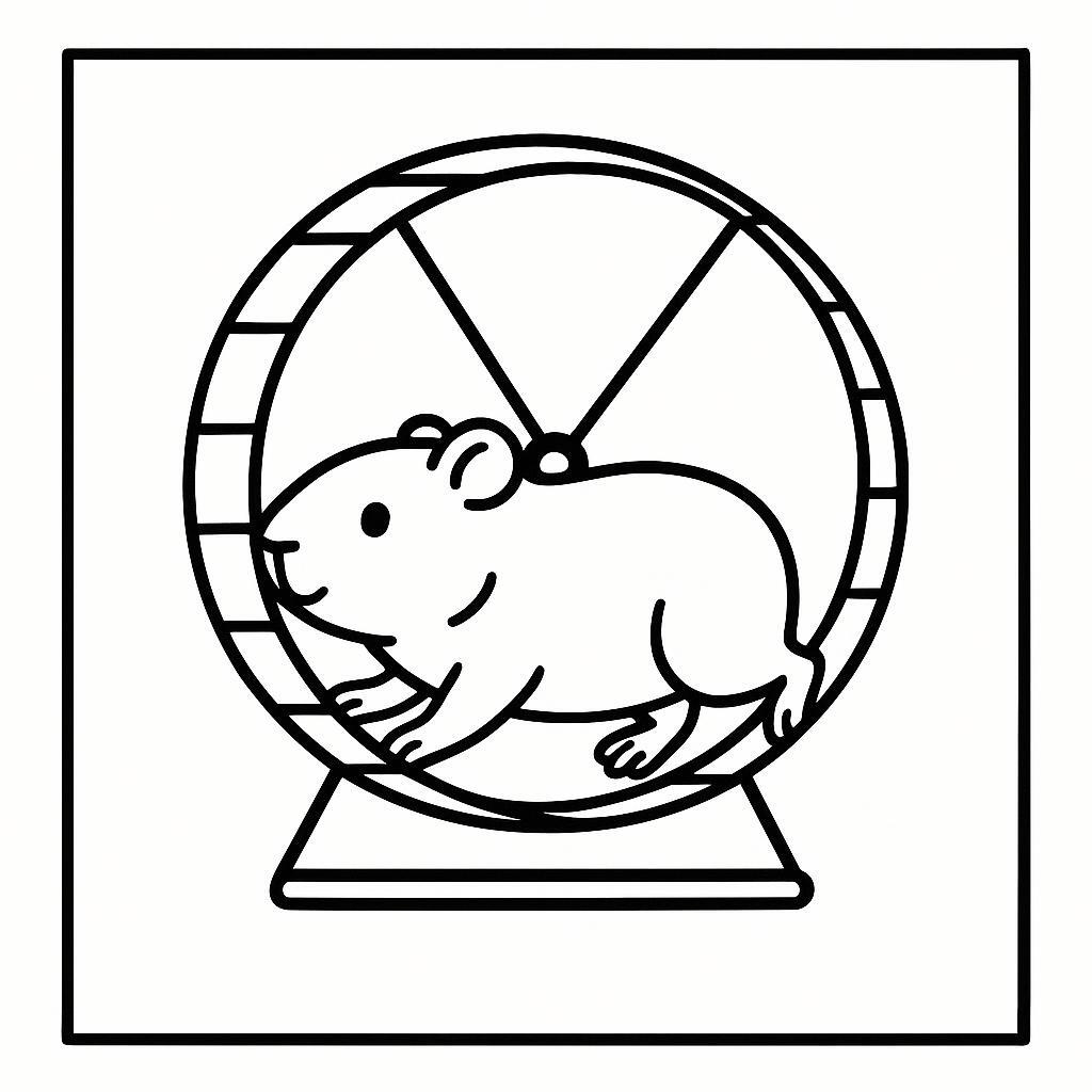 Coloring page of a cavy, gentle companion running in circles