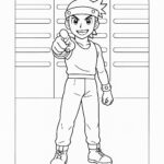 Page à colorier d&rsquo;un personnage de manga, fan pointant vers la caméra