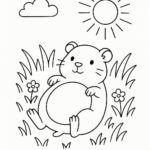 Page de coloriage d&rsquo;un cochon d&rsquo;Inde domestique, doux compagnon allongé sur le dos