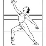 Page à colorier d&rsquo;un danseur de rue, danseur contemporain adoptant une pose dramatique