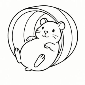 Coloring page of a cavy, snuggly buddy lying on its back
