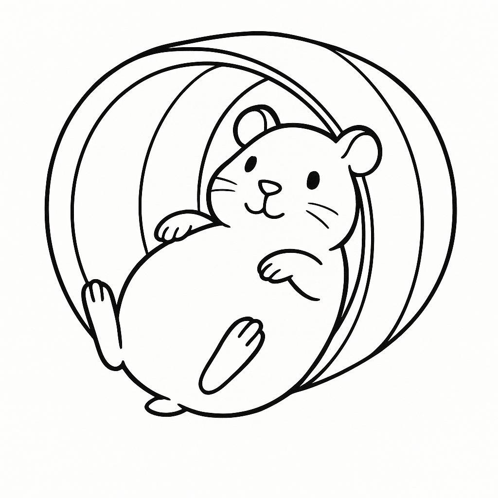 Coloring page of a cavy, snuggly buddy lying on its back