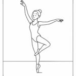 Page à colorier d&rsquo;un artiste traditionnel, danseur contemporain tournant gracieusement